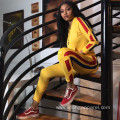 Casual sport 2 piece stripe side women tracksuit